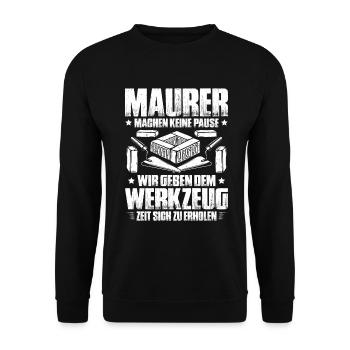 Maurer Maurermeister Mauerwerk Bricklayer Mason - Unisex Pullover - Schwarz - Vorne - Alina (178cm) & Michal (187cm)