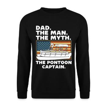 Dad the man the myth the pontoon captain - Unisex Sweatshirt - black - Front - Alina (178cm) & Michal (187cm)