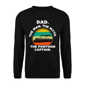 Dad the man the myth the pontoon captain - Unisex Sweatshirt - black - Front - Alina (178cm) & Michal (187cm)