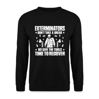 Schädlingsbekämpfer Kammerjäger Exterminator - Unisex Pullover - Schwarz - Vorne - Alina (178cm) & Michal (187cm)