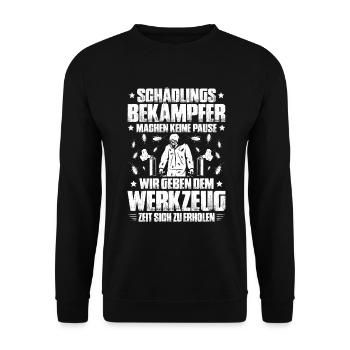 Schädlingsbekämpfer Kammerjäger Exterminator - Unisex Pullover - Schwarz - Vorne - Alina (178cm) & Michal (187cm)