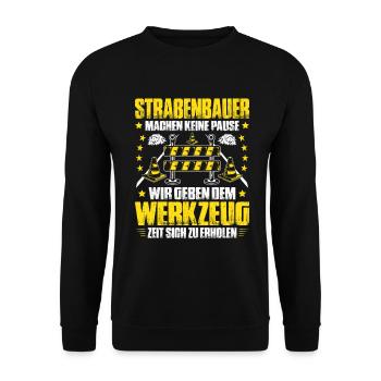 Straßenbauer Asphaltbauer Straßenbau - Unisex Pullover - Schwarz - Vorne - Alina (178cm) & Michal (187cm)