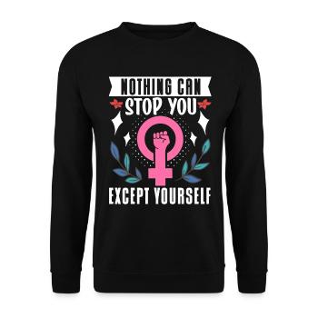 Feminist Womens Rights Female - Unisex Pullover - Schwarz - Vorne - Alina (178cm) & Michal (187cm)