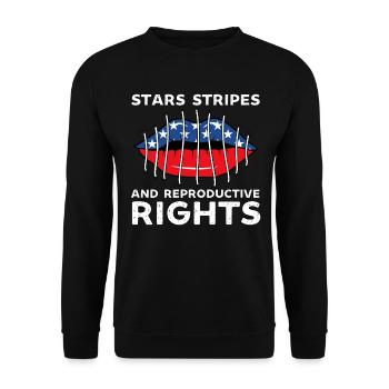 stars rayures droits reproductifs pro choix - Sweat-shirt Unisexe - noir - Devant - Alina (178cm) & Michal (187cm)