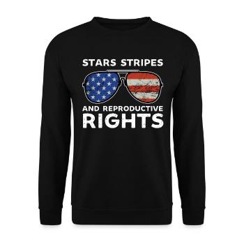 stars rayures droits reproductifs pro choix - Sweat-shirt Unisexe - noir - Devant - Alina (178cm) & Michal (187cm)