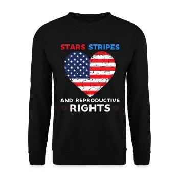 stars rayures droits reproductifs pro choix - Sweat-shirt Unisexe - noir - Devant - Alina (178cm) & Michal (187cm)