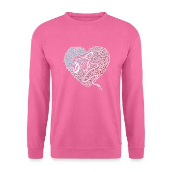Un cœur pour la musique pour les musiciens DJ - Sweat-shirt Unisexe - rose - Devant