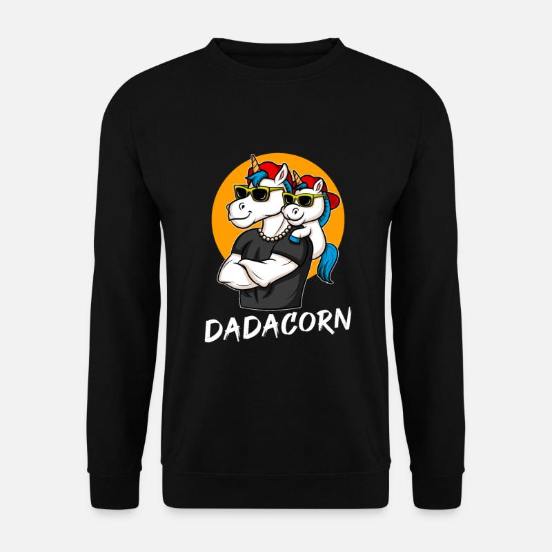 Einhorn Dadacorn Vater Sohn Baby Junge - Unisex Pullover - Schwarz