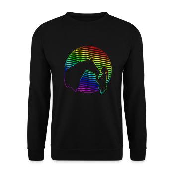 Colourful horse and rider riding - Unisex Sweatshirt - black - Front - Alina (178cm) & Michal (187cm)