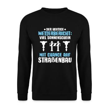 Straßenbauer Asphaltbauer Straßenbau - Unisex Pullover - Schwarz - Vorne - Alina (178cm) & Michal (187cm)