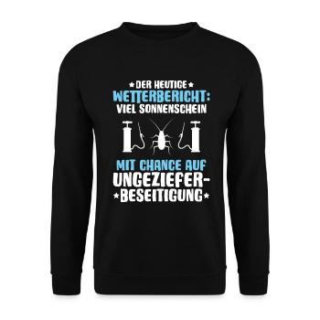 Schädlingsbekämpfer Kammerjäger Exterminator - Unisex Pullover - Schwarz - Vorne - Alina (178cm) & Michal (187cm)