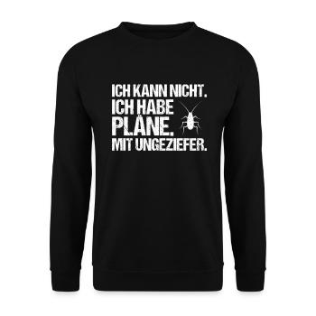 Schädlingsbekämpfer Kammerjäger Exterminator - Unisex Pullover - Schwarz - Vorne - Alina (178cm) & Michal (187cm)