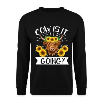 Scottish Highland Cattle Cow - Unisex Pullover - Schwarz - Vorne - Alina (178cm) & Michal (187cm)