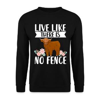 Vache bovine écossaise des Highlands - Sweat-shirt Unisexe - noir - Devant - Alina (178cm) & Michal (187cm)