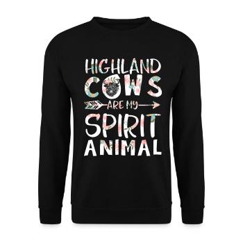 Scottish Highland Cattle Cow - Unisex Pullover - Schwarz - Vorne - Alina (178cm) & Michal (187cm)