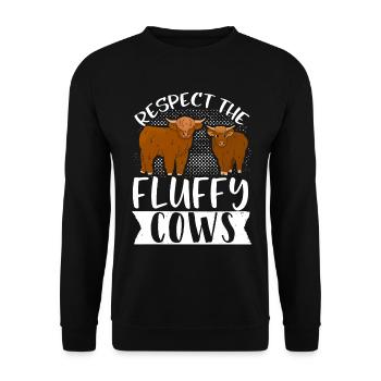 Vache bovine écossaise des Highlands - Sweat-shirt Unisexe - noir - Devant - Alina (178cm) & Michal (187cm)