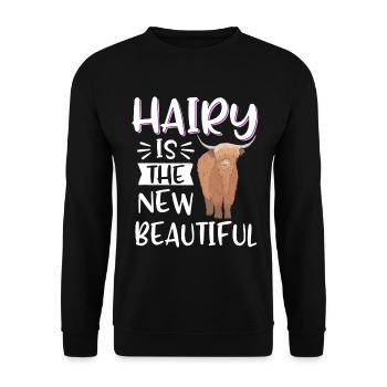 Vache bovine écossaise des Highlands - Sweat-shirt Unisexe - noir - Devant - Alina (178cm) & Michal (187cm)