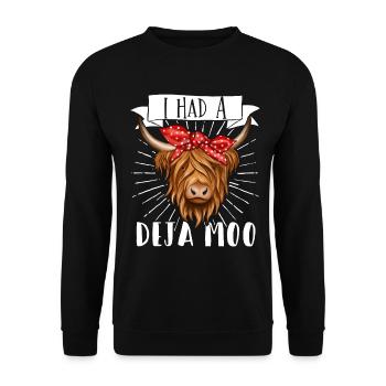 Scottish Highland Cattle Cow - Unisex Pullover - Schwarz - Vorne - Alina (178cm) & Michal (187cm)