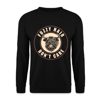 Scottish Highland Cattle Cow - Unisex Pullover - Schwarz - Vorne - Alina (178cm) & Michal (187cm)