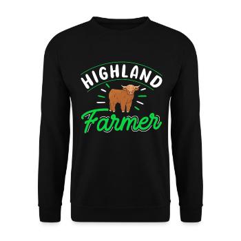 Scottish Highland Cattle Cow - Unisex Pullover - Schwarz - Vorne - Alina (178cm) & Michal (187cm)