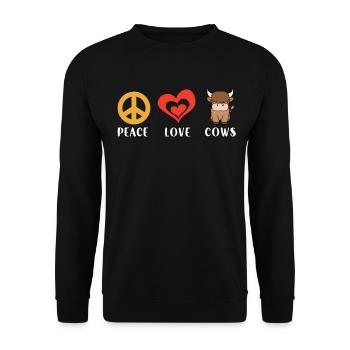 Vache bovine écossaise des Highlands - Sweat-shirt Unisexe - noir - Devant - Alina (178cm) & Michal (187cm)