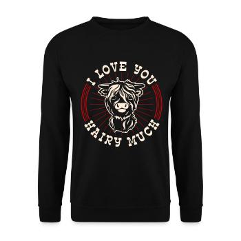 Scottish Highland Cattle Cow - Unisex Pullover - Schwarz - Vorne - Alina (178cm) & Michal (187cm)