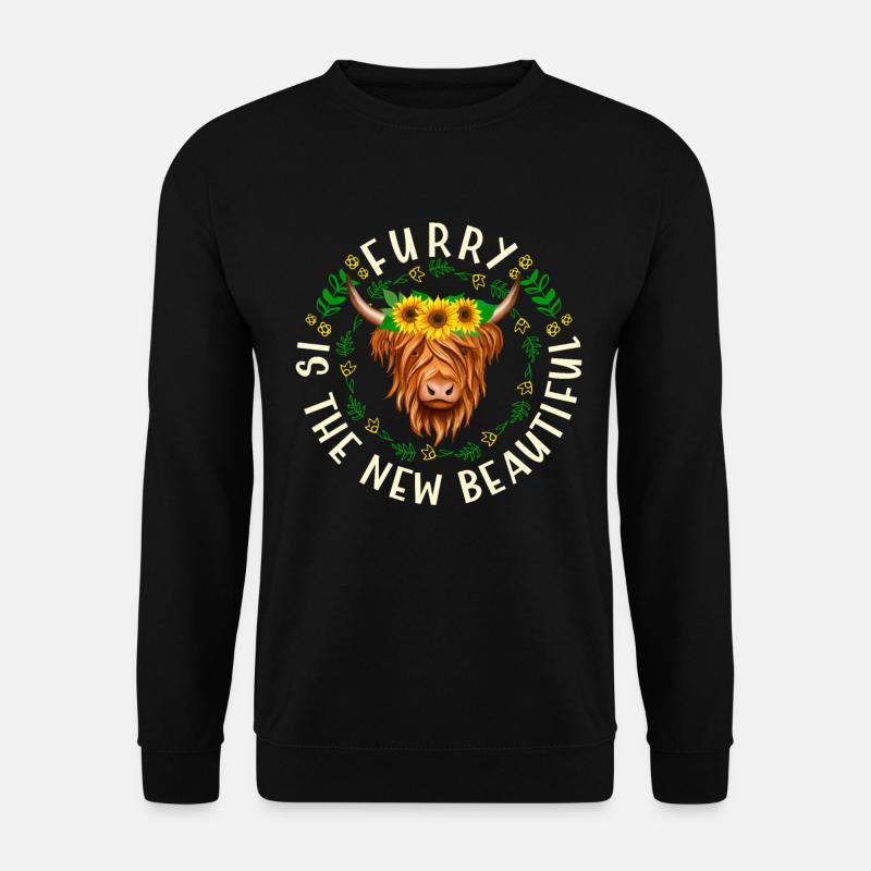 Scottish Highland Cattle Cow - Unisex Sweatshirt - black