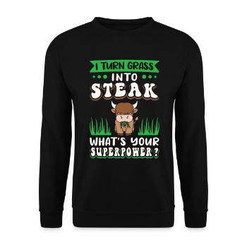 Scottish Highland Cattle Cow - Unisex Pullover - Schwarz - Vorne - Alina (178cm) & Michal (187cm)