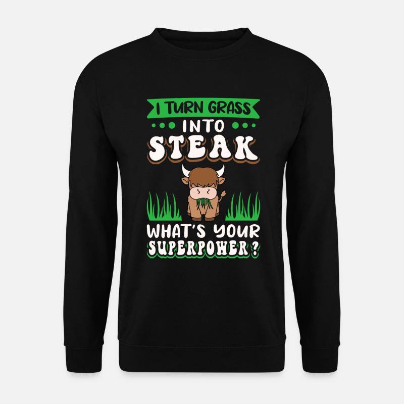 Scottish Highland Cattle Cow - Unisex Pullover - Schwarz