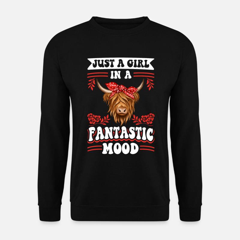 Scottish Highland Cattle Cow - Unisex Sweatshirt - black