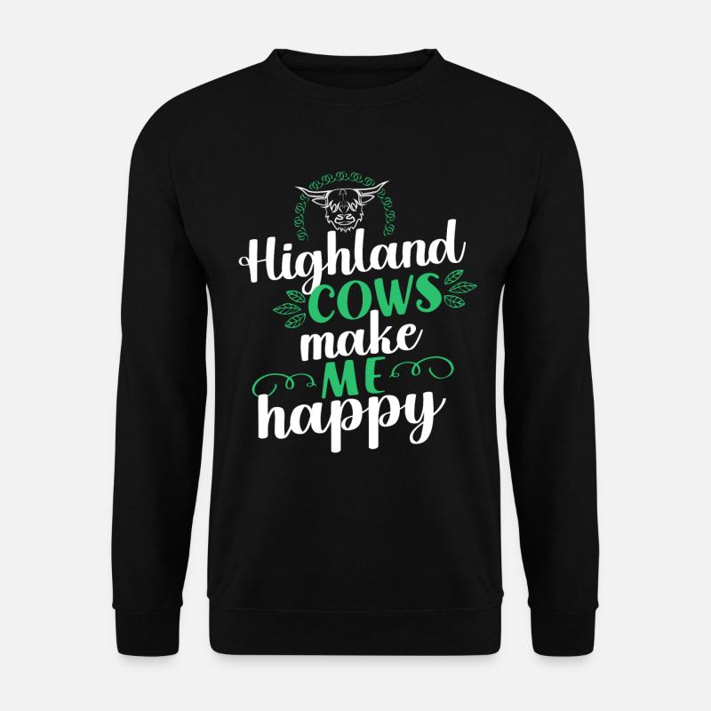 Scottish Highland Cattle Cow - Unisex Sweatshirt - black