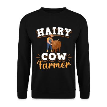 Vache bovine écossaise des Highlands - Sweat-shirt Unisexe - noir - Devant - Alina (178cm) & Michal (187cm)