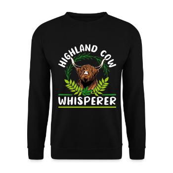 Scottish Highland Cattle Cow - Unisex Pullover - Schwarz - Vorne - Alina (178cm) & Michal (187cm)