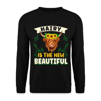 Vache bovine écossaise des Highlands - Sweat-shirt Unisexe - noir - Devant - Alina (178cm) & Michal (187cm)