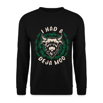 Scottish Highland Cattle Cow - Unisex Pullover - Schwarz - Vorne - Alina (178cm) & Michal (187cm)