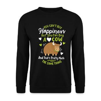 Scottish Highland Cattle Cow - Unisex Pullover - Schwarz - Vorne - Alina (178cm) & Michal (187cm)