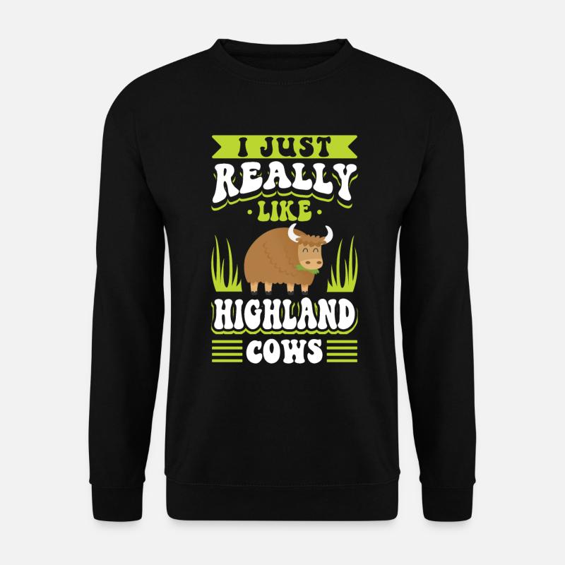 Scottish Highland Cattle Cow - Unisex Sweatshirt - black