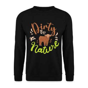Vache bovine écossaise des Highlands - Sweat-shirt Unisexe - noir - Devant - Alina (178cm) & Michal (187cm)