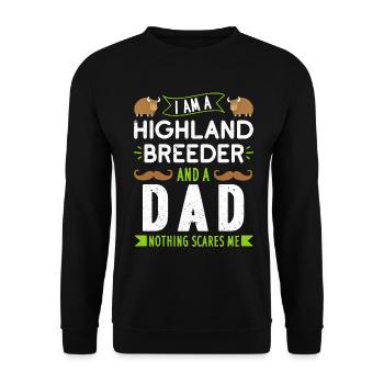 Scottish Highland Cattle Cow - Unisex Pullover - Schwarz - Vorne - Alina (178cm) & Michal (187cm)