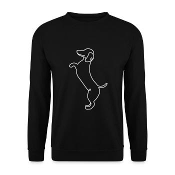 Conception à ligne unique - Teckel - Sweat-shirt Unisexe - noir - Devant - Alina (178cm) & Michal (187cm)