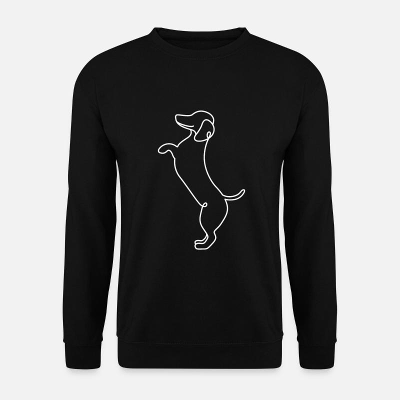 Single Line Design - Dachshund - Unisex Sweatshirt - black
