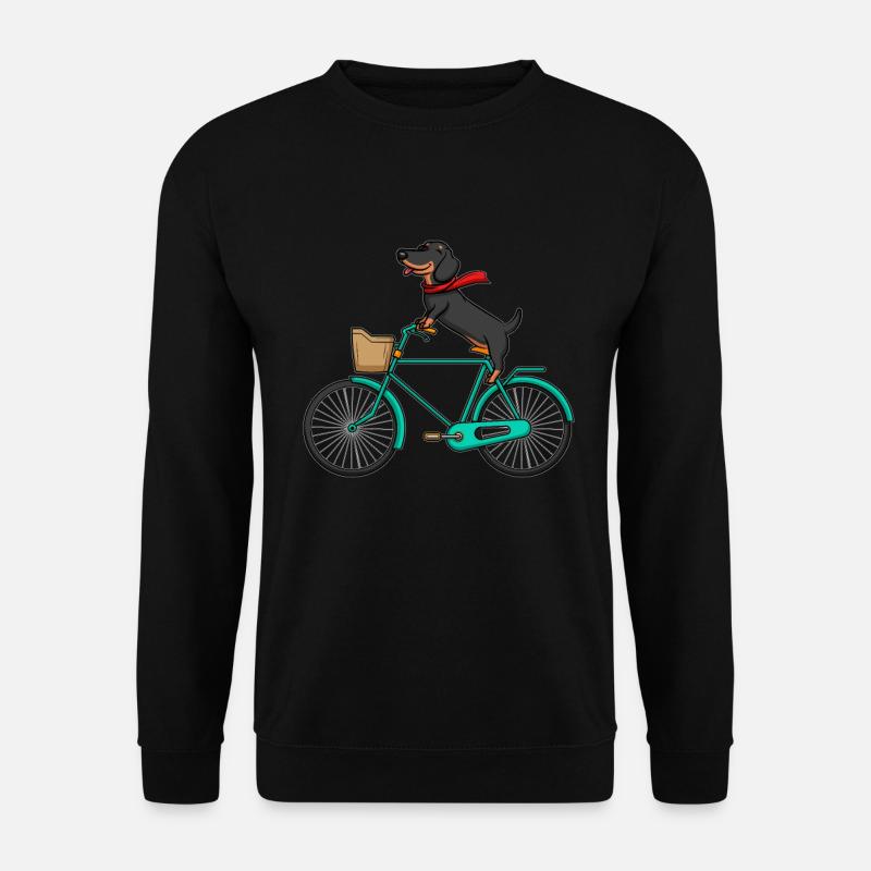 Fröhlicher Dackel fährt Fahrrad - Dackel - Unisex Pullover - Schwarz