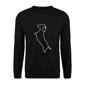 Single Line Design - Dachshund - Unisex Sweatshirt - black - Front - Alina (178cm) & Michal (187cm)