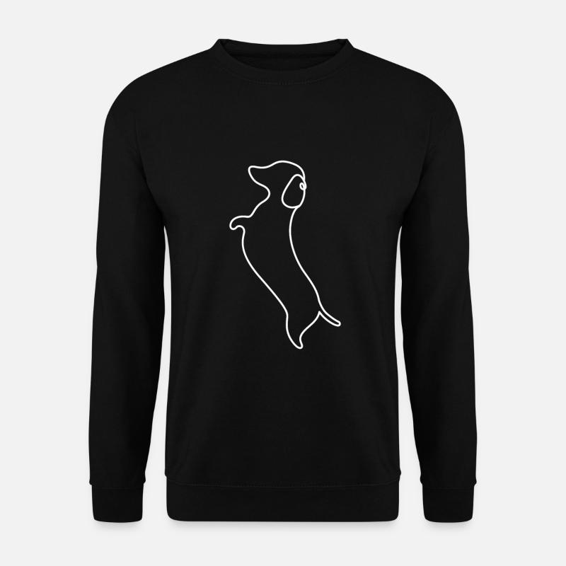 Single Line Design - Dachshund - Unisex Sweatshirt - black