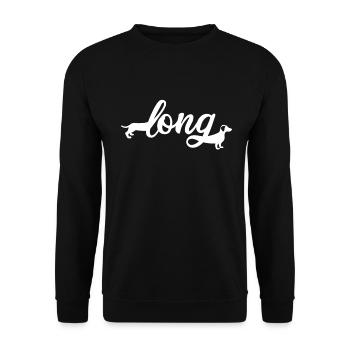 Long Dachshund Dackel Teckel - Unisex Pullover - Schwarz - Vorne - Alina (178cm) & Michal (187cm)