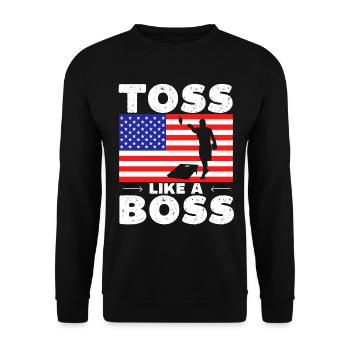 Toss like a boss - funny cornhole - Unisex Sweatshirt - black - Front - Alina (178cm) & Michal (187cm)