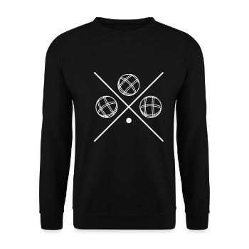Boule Lifestyle Boccia Spieler Rentner 2022 - Unisex Pullover - Schwarz - Vorne - Alina (178cm) & Michal (187cm)