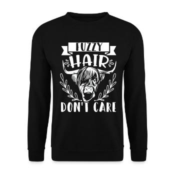 Vache bovine écossaise des Highlands - Sweat-shirt Unisexe - noir - Devant - Alina (178cm) & Michal (187cm)