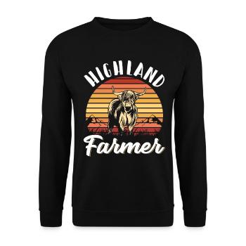 Scottish Highland Cattle Cow - Unisex Pullover - Schwarz - Vorne - Alina (178cm) & Michal (187cm)