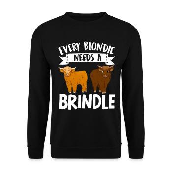 Scottish Highland Cattle Cow - Unisex Pullover - Schwarz - Vorne - Alina (178cm) & Michal (187cm)